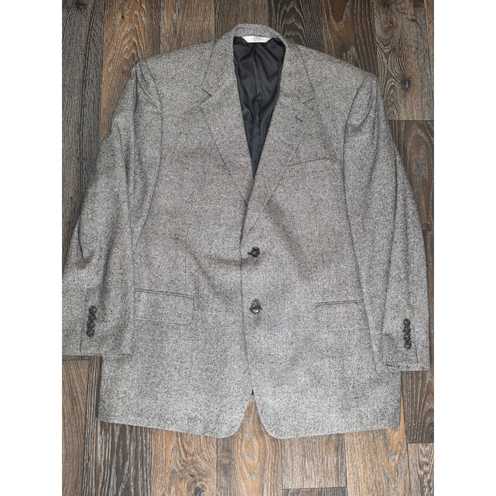 Versini Mens 100% Silk Blazer Sport Coat Grey Salt and Pepper 47 Regular 47R